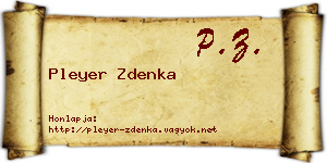Pleyer Zdenka névjegykártya